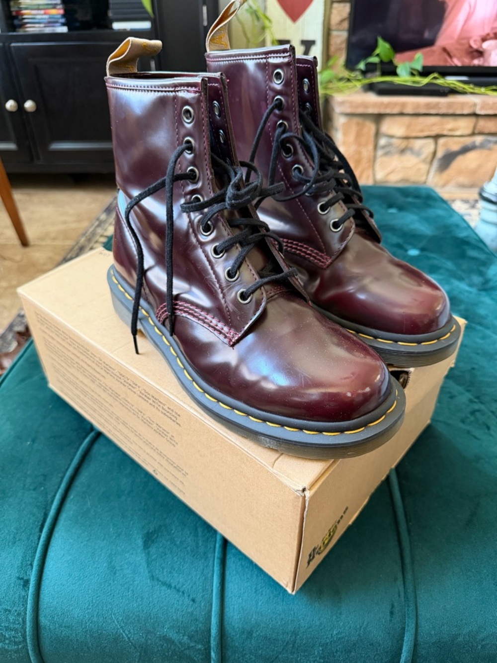 Dr. Martens 1460 Smooth Vegan Boot - Cherry Red
